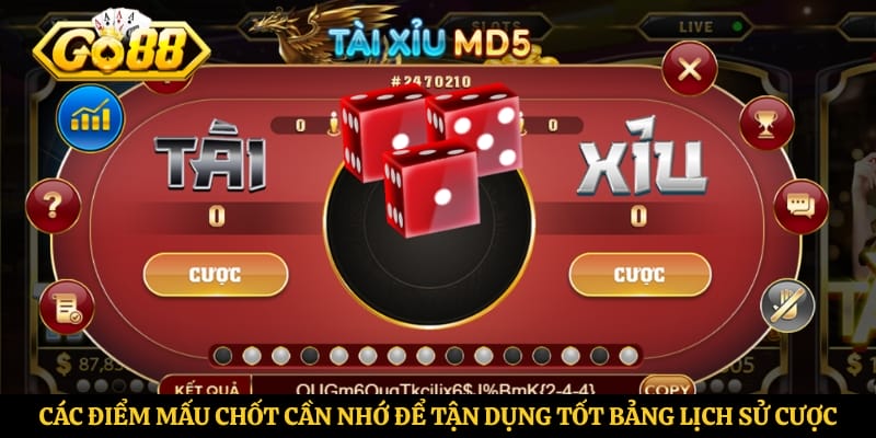 Các điểm mấu chốt cần nhớ để tận dụng tốt bảng lịch sử cược