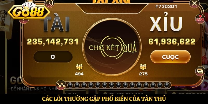 Các lỗi thường gặp phổ biến của tân thủ