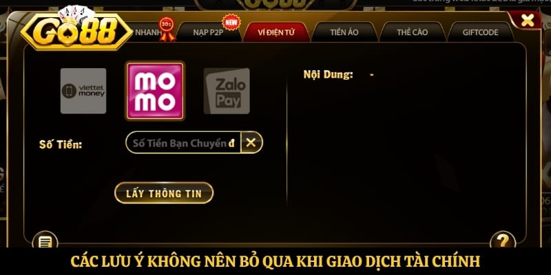 Các lưu ý không nên bỏ qua khi giao dịch tài chính