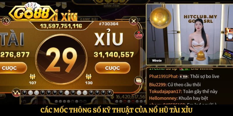 Các mốc thông số kỹ thuật của nổ hũ tài xỉu