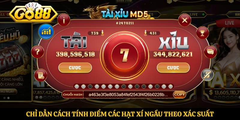 Chỉ dẫn cách tính điểm các hạt xí ngầu theo xác suất