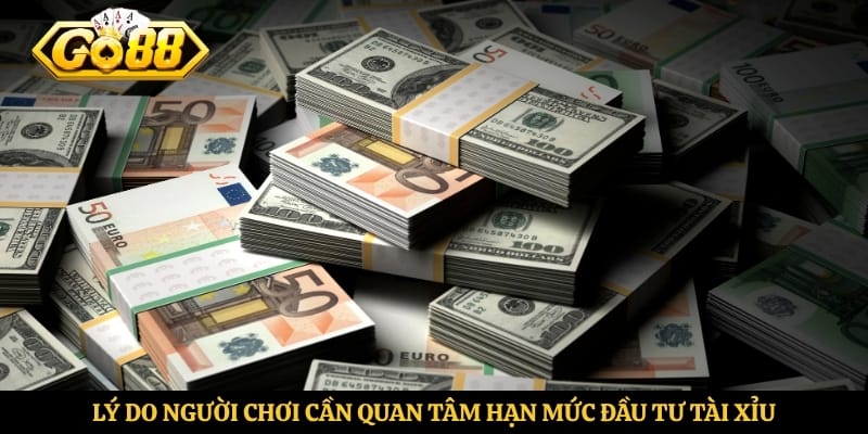 Lý do người chơi cần quan tâm hạn mức đầu tư tài xỉu