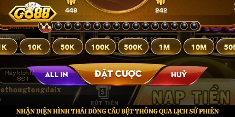 Nhận diện hình thái dòng cầu bệt thông qua lịch sử phiên