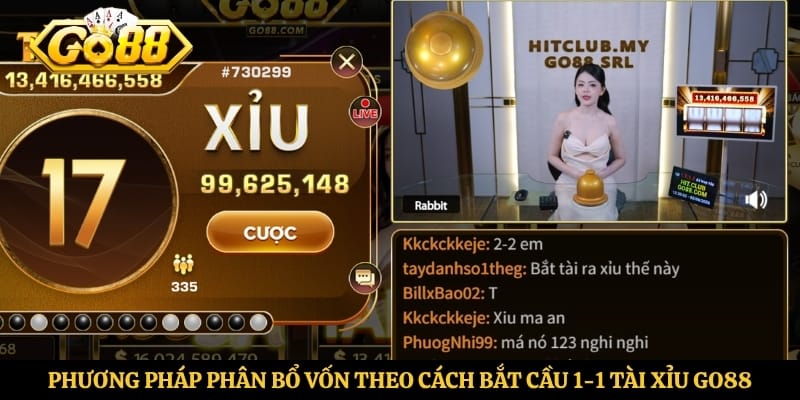 Phương pháp phân bổ vốn theo cách bắt cầu 1-1 tài xỉu Go88